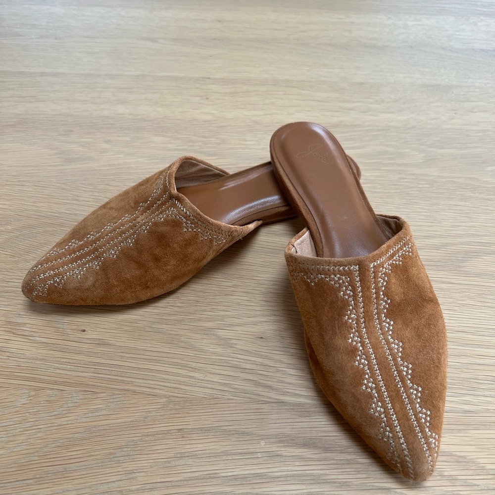 Joie Brown Suede Slip-On Mules